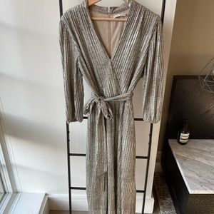 Alice + Olivia metallic midi dresss